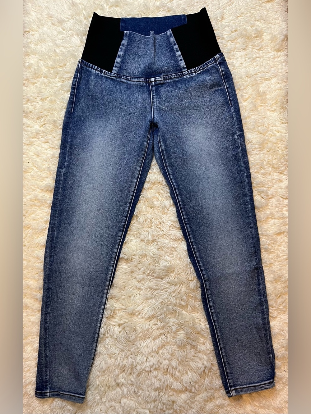SHEIN Women’s Size 28 Blue Denim High Waist Skinny Jeans Elastic Waistband